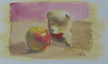 w1178 Aquarellskizze Baer Apfel w1178 Aquarellskizze Baer Apfel
